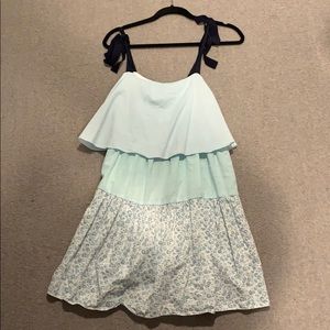 Ruffled tiered sundress with ties